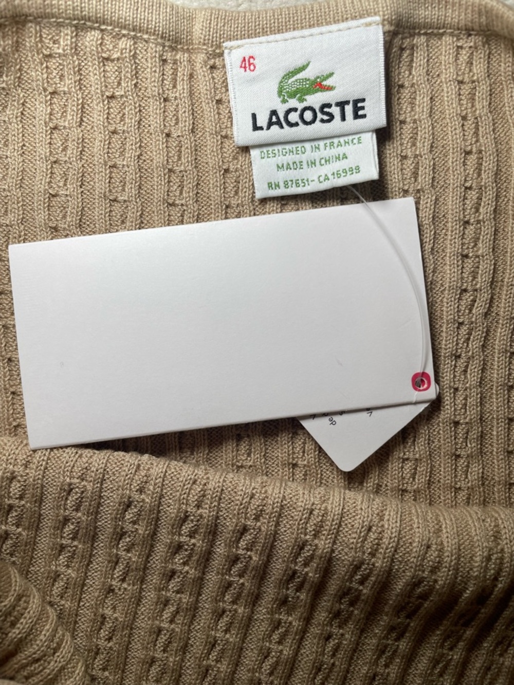 Lacoste Tan Cable-Knit Halter Tank sz 14 - Picture 3 of 5